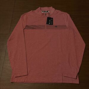 Travis Mathew Sunset Serenade Golf Pullover 1/4 Zip Heather Red Men's Size M